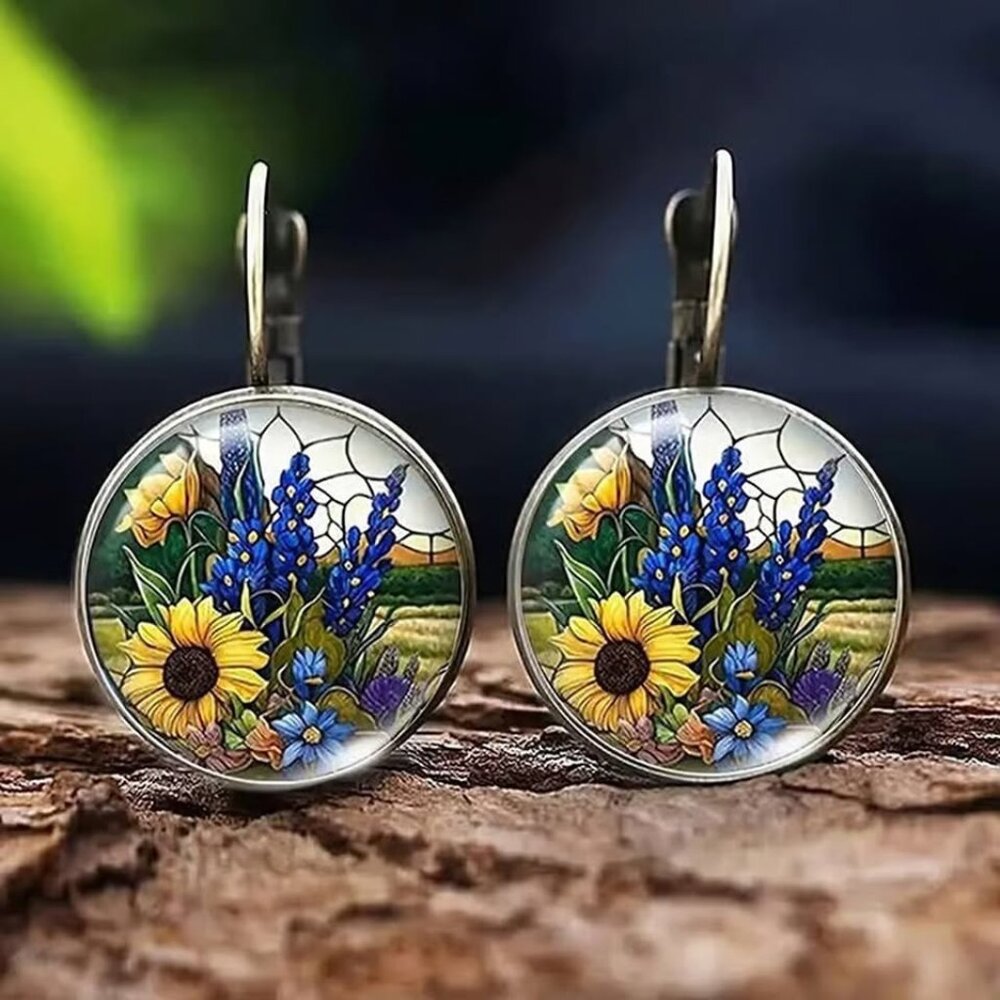 Gold WILDFLOWER Sunflowers Earrings